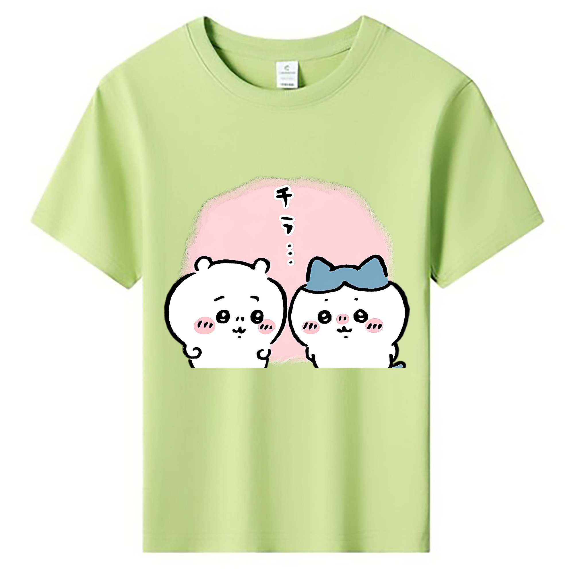 （画像用） ちいかわ ハチワレ Chii-kawa hachiware 綿100％キッズTシャツ（フロントプリント）